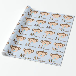 Zoete Aap Baby Shower Cadeaupapier