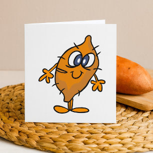 Zoete Aardappel Karakter Gelukkige Yam Kawaii Kaart