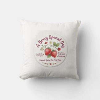 Zoete Aardbei Baby Shower & Eerste Verjaardag Kussen