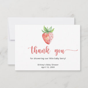 Zoete aardbei - dank je bedankkaart