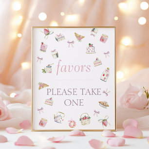 Zoete Aardbei Dessert Baby Shower Favor Poster