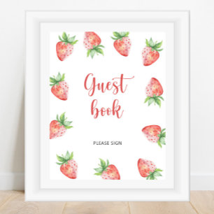 Zoete aardbei \ Gast boek Poster
