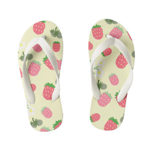 Zoete aardbei geel. Kinderslippers Kinder Teenslippers