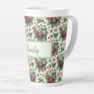 Zoete aardbei gepersonaliseerd latte mok