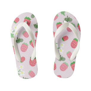 Zoete aardbei. Kinderslippers Kinder Teenslippers