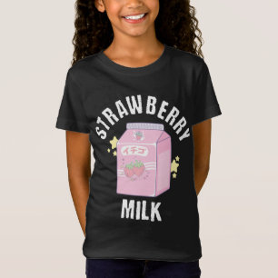 Zoete aardbei melk koel fruit bessen dessert t-shirt