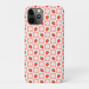 Zoete aardbeien en bloemen iPhone 11 pro hoesje