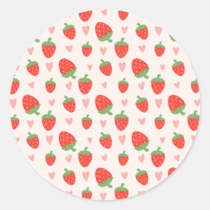 Zoete aardbeien en harten sticker