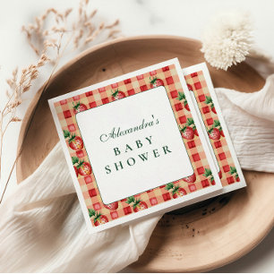 Zoete Aardbeien Picknick Baby Shower Servet