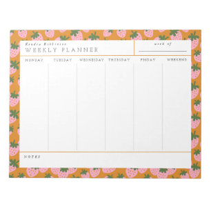 Zoete aardbeien Weekly Planner Notitieblok