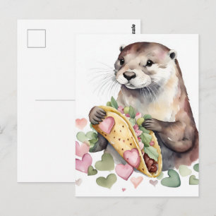 Zoete Aardige Otter Met Taco Briefkaart