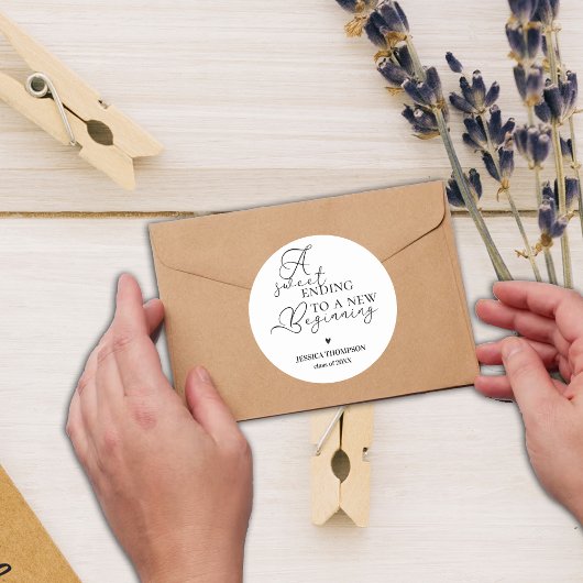 Zoete afsluiting van een nieuw begin 2024 Afstuder Ronde Sticker