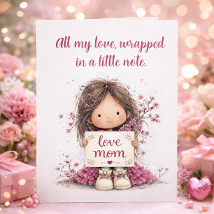 Zoete “All My Love” Kinder Illustratiekaart Kaart