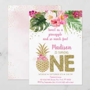 Zoete als anananasroze gouddag kaart