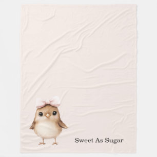 Zoete Als Suiker Vogel Met Strik Fleece Deken