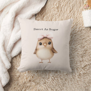 Zoete Als Suiker Vogel Met Strik Kussen