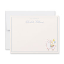 Zoete Aquarel Alpaca met Lichtblauwe Ballon