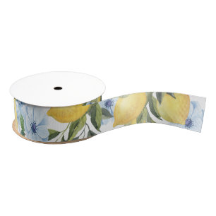 Zoete Aquarel Citroen en Bloem Grosgrain Lint