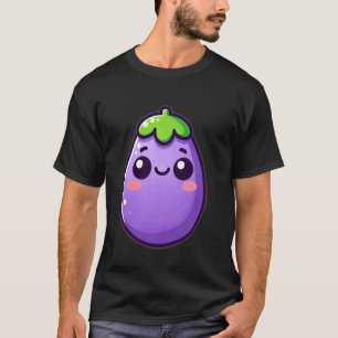 Zoete aubergine met suffe ogen t-shirt
