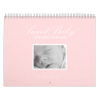 Zoete Baby aangepaste wandkalender - Roze