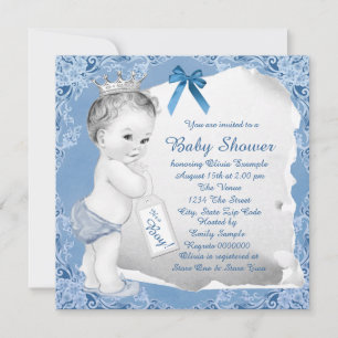 Zoete Baby Blue Baby Shower Kaart