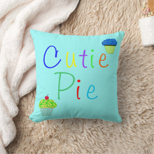 Zoete Baby Boy Cutie Pie Gele Blauwe Cupcakes Kussen