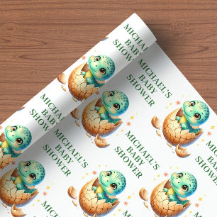 Zoete Baby Dino Douche Inpakpapier Uitbroedende So