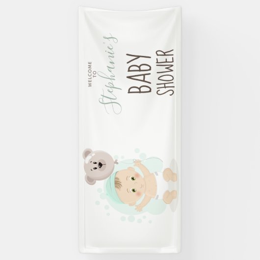 Zoete Baby- en Beer ballon Spandoek (Verticaal)