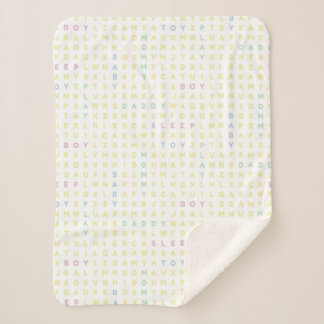 Zoete Baby Jongen Alfabet ABC's Traditionele Kleur Sherpa Deken