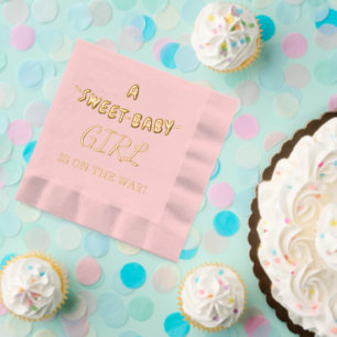 Zoete Baby Meisje Baby Shower Folie Servetten
