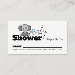 Zoete Baby olifant, Baby shower luierspoeling Informatiekaartje