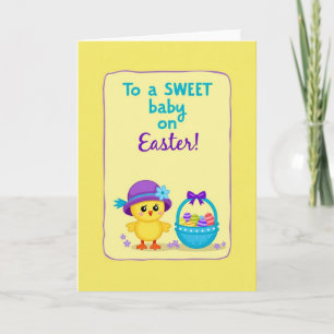Zoete Baby Pasen Nep Goud Folie Kaart