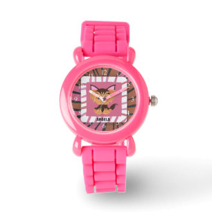 Zoete Baby Roze en Bruine Yorkie Horloge