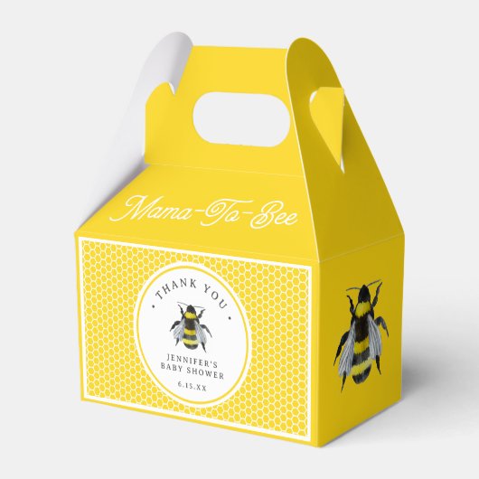 Zoete  Baby shower tussen mama en bee Bedankdoosjes (Achterkant)
