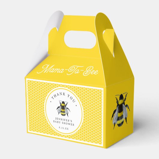 Zoete  Baby shower tussen mama en bee Bedankdoosjes (Voorkant Zijde)