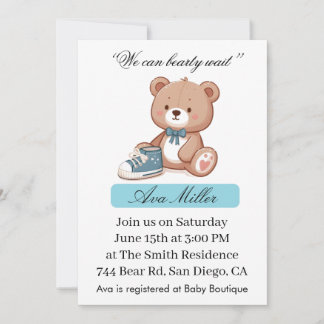 Zoete baby shower uitnodiging | Thema met cute bee