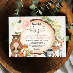 Zoete babyboomers baby shower schattige dieren kaart