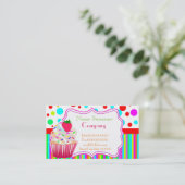 zoete bakkerij, cupcakes, visitekaartje (Staand voorkant)