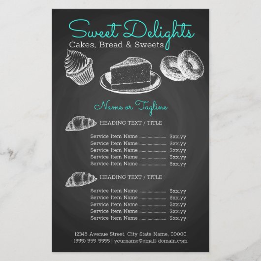 Zoete bakkerskarton flyer (Voorkant)