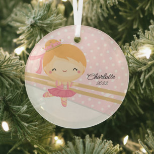 Zoete Ballerina Ballet Dans Kerstmis Glas Ornament
