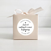 Zoete beëindiging aan een Nieuw Beginnend Elegant Ronde Sticker