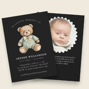 Zoete Beer Herdenkings Baby Funeral Announcement Kaart