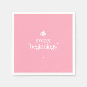 Zoete Beginnigen Roze En Witte Meisjes Baby Show Servet