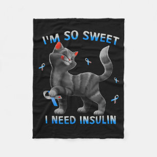 Zoete Behoefte Insuline Grappige Kat Diabetes Bewu Fleece Deken