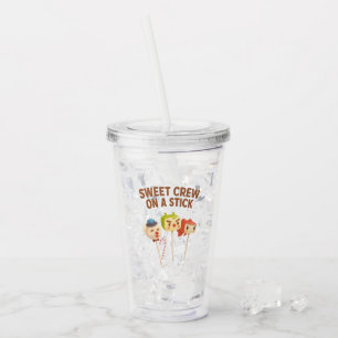 Zoete bemanning: Karakter cake pops op een stok Acryl Drinkbeker