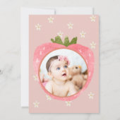 Zoete bessen eerste verjaardag uitnodiging (Achterkant)