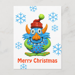 Zoete Bevlekte Kerstmis van het Monster Feestdagenkaart