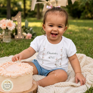 Zoete Bij Wilde Bloemen Meisjes Eerste Verjaardag  Kinder Shirts