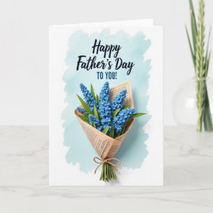 Zoete Blauwe Bloem Vaderdag Kaart