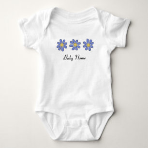 Zoete Blauwe Bloemen met de Naam van de Douane Bab Romper